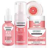 Rosarden Vitamin C Skin Care Set, 3-In-1 Skincare Gift Set With Facial Cleanser Mousse, Face Serum & Face Cream, Anti-Aging Skin Care Kit With Hyaluronic Acid, Vitamin E, Vitamin C & Niacinamide 3PCS